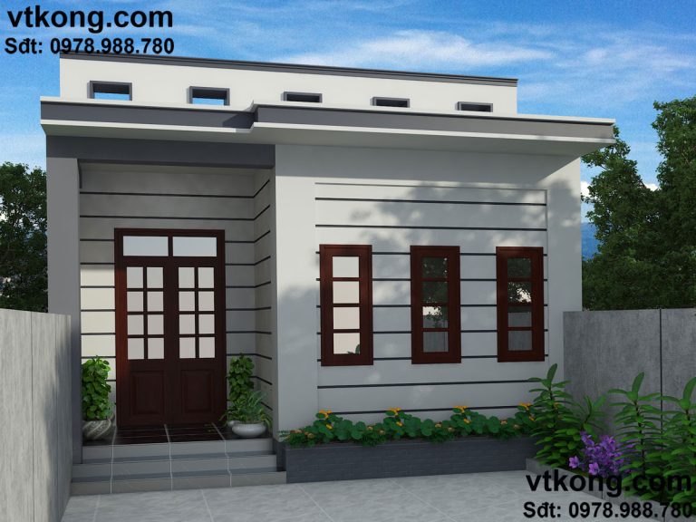 29+ Mẫu nhà cấp 4 diện tích 5x20 trọn gói 300 triệu được nhiều người lựa chọn 6 Thiết kế nhà cấp 4 mái bằng NC410