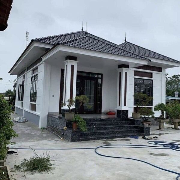 Mẫu Thiết Kế Biệt Thự Vườn 1 Tầng Mái Nhật Đẹp