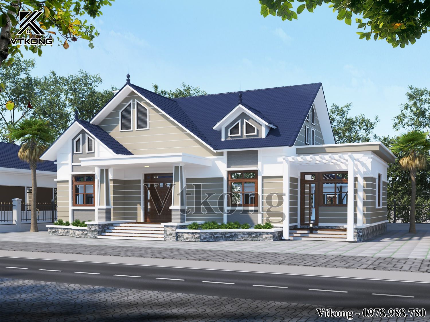 Thiết Kế Tiện Nghi Với Sảnh Bếp Và Cửa Bên Phục Vụ Cho Sinh Hoạt Của Gia Đình Thiet Ke Mau Nha Dep 1 Tang Bt1T37
