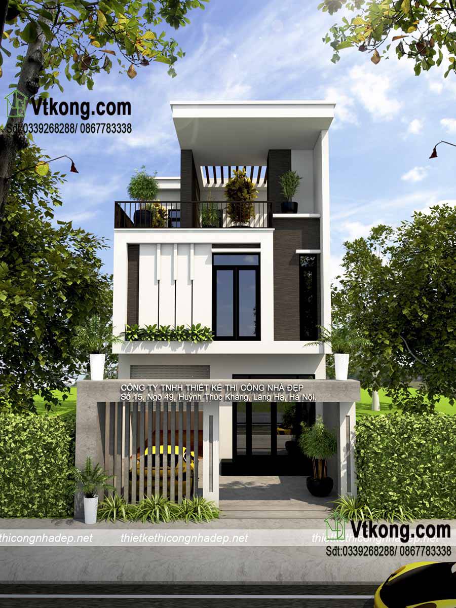 Phối Cảnh Thiết Kế Mẫu Nhà Phố 3 Tầng Mặt Tiền 7M  Đại Và Đẹp Mắt