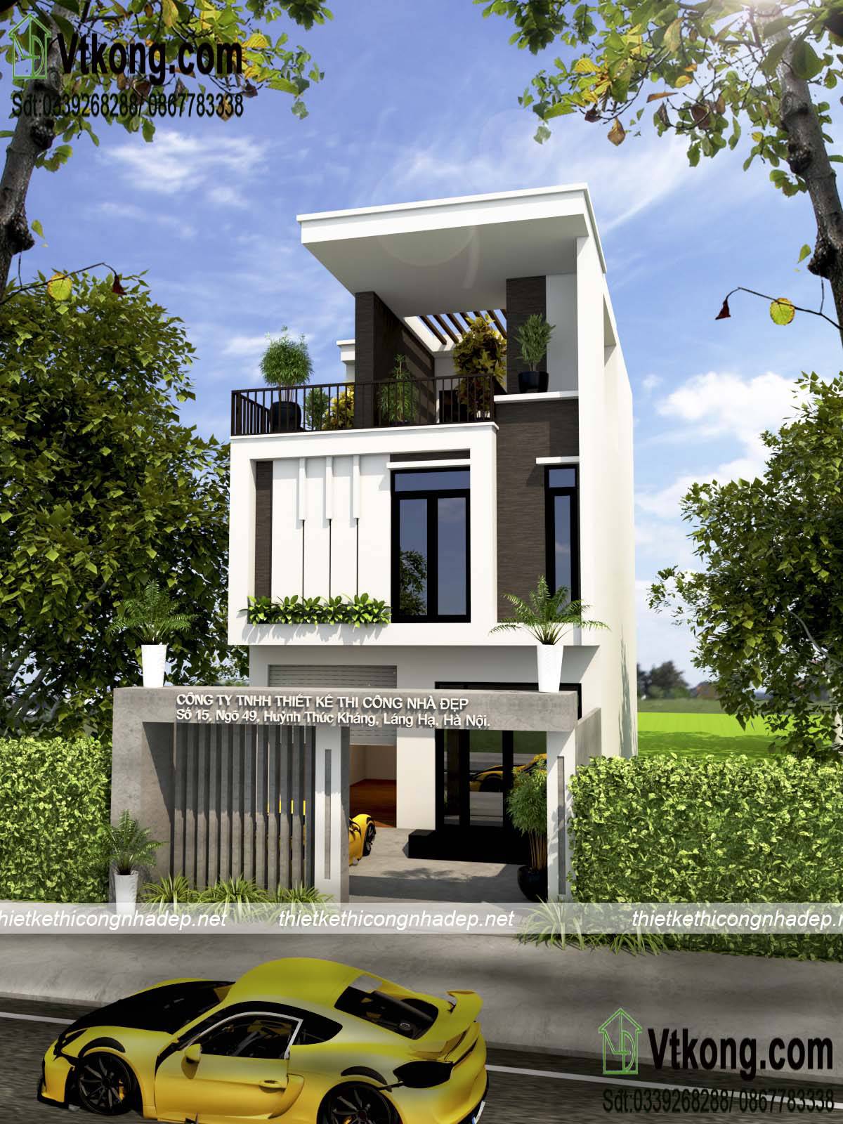 Mẫu Nhà Phố 3 Tầng Mặt Tiền 7M