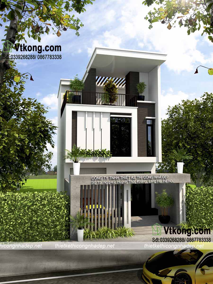 Phối Cảnh Mẫu Nhà Phố 3 Tầng Mặt Tiền 7M  Hiện Đại Và Khoa Học