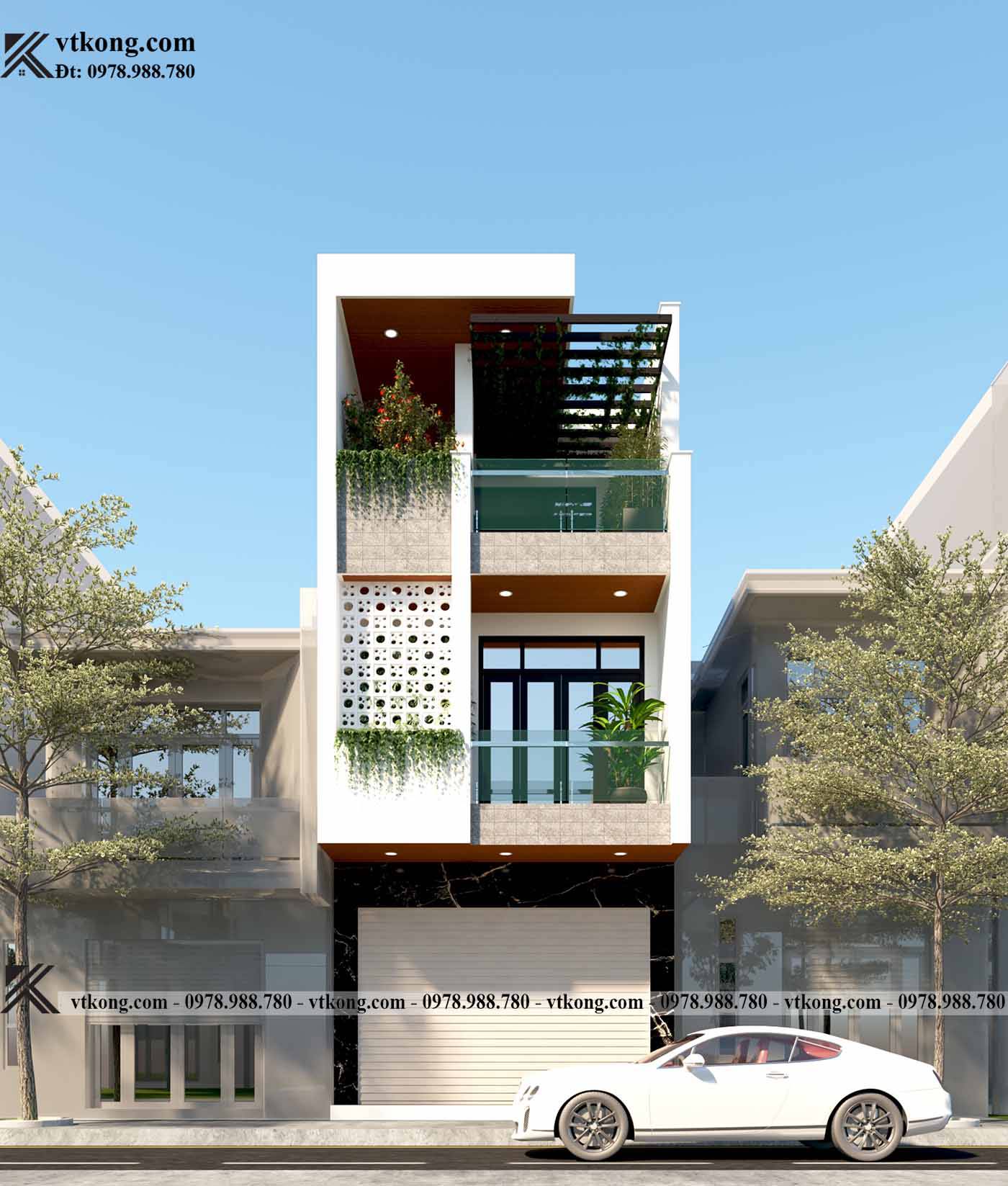 15 mẫu nhà 3 tầng đẹp mặt tiền 5m | Xây Dựng Thịnh Phát