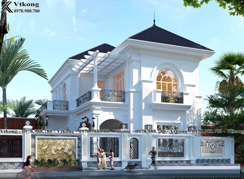 99+ Mẫu Biệt Thự Tân Cổ Điển 2 Tầng Đẹp Nguy Nga, Tráng Lệ Khiến Ai Cũng Phải Trầm Trồ 17 Toàn Cảnh Mẫu Biệt Thự Phố 2 Tầng Tân Cổ Điển