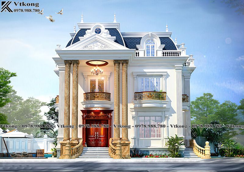 99+ Mẫu Biệt Thự Tân Cổ Điển 2 Tầng Đẹp Nguy Nga, Tráng Lệ Khiến Ai Cũng Phải Trầm Trồ 18 3D Ngoại Thất Biệt Thự 2 Tầng Tân Cổ Điển Có 1 Tum