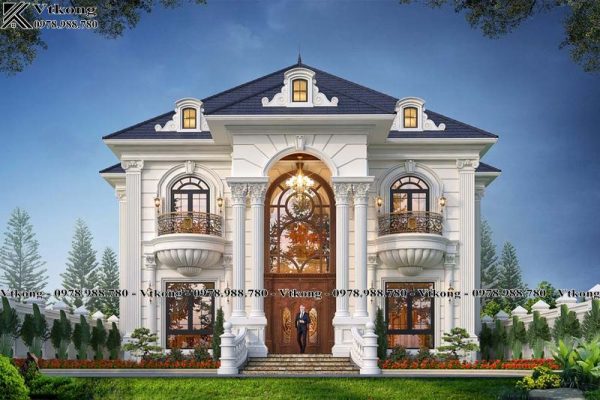 Mặt Tiền Biệt Thự Tân Cổ Điển 2 Tầng