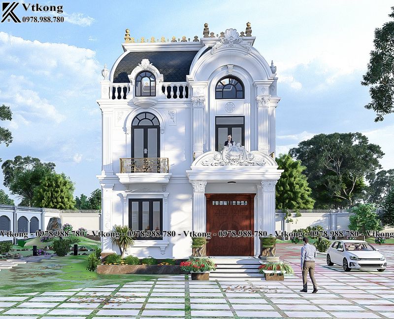 99+ Mẫu Biệt Thự Tân Cổ Điển 2 Tầng Đẹp Nguy Nga, Tráng Lệ Khiến Ai Cũng Phải Trầm Trồ 16 Ngoại Cảnh Biệt Thự Tân Cổ Điển 2 Tầng Đẹp Hình Vuông