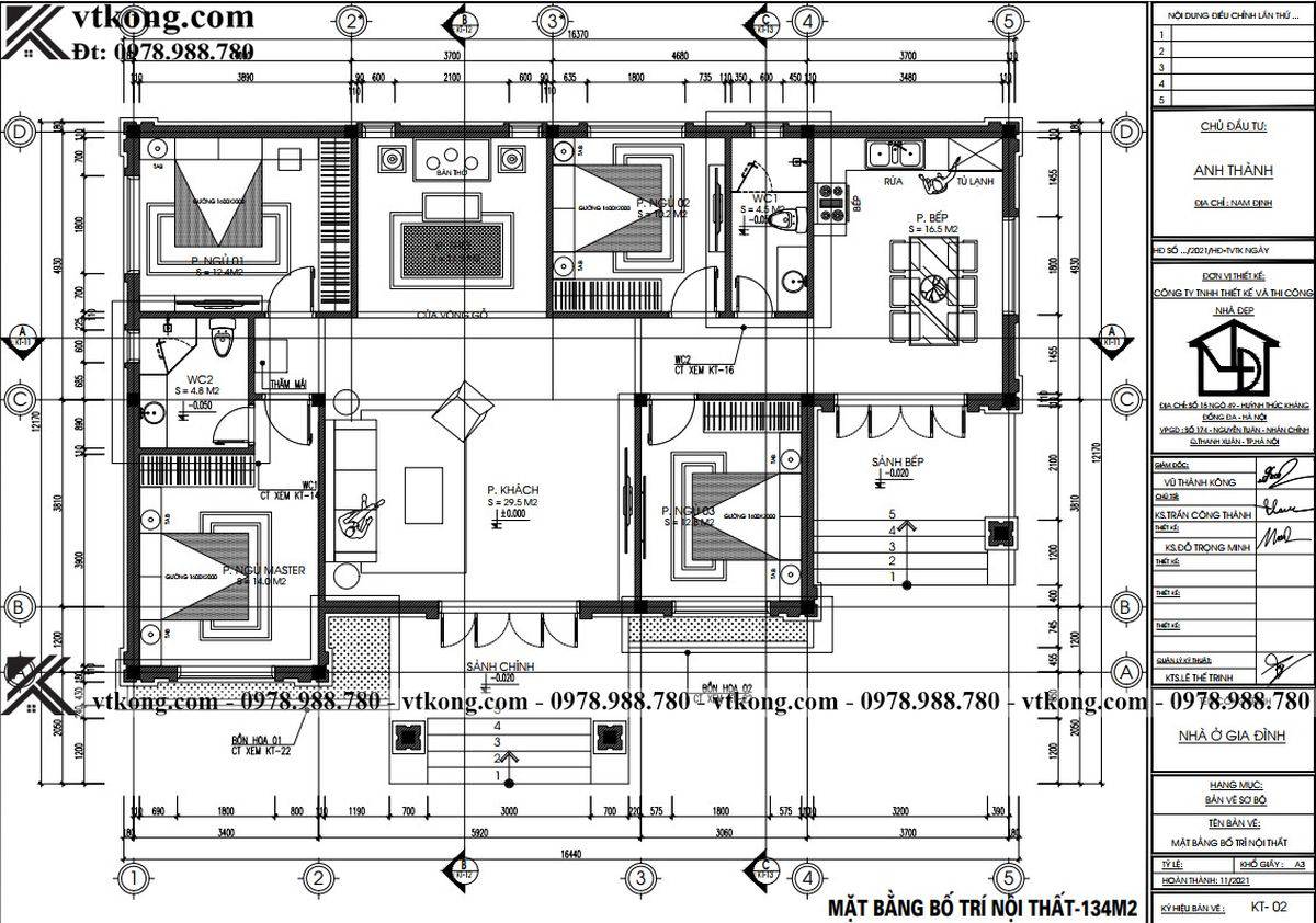 Thiet Ke Mau Biet Thu 1 Tang 4 Phong Ngu 12X16M Don Gian Nc4137 1