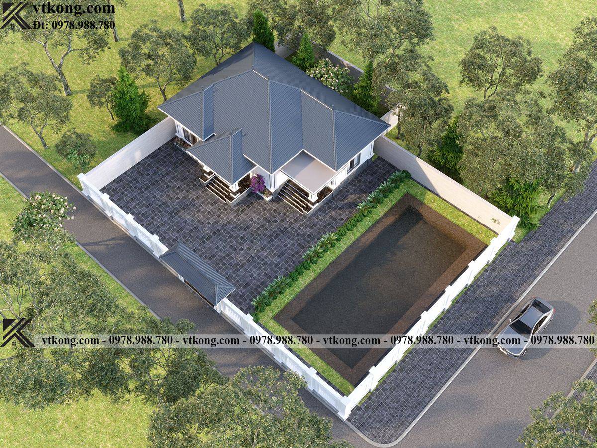 Thiet Ke Mau Biet Thu 1 Tang 4 Phong Ngu 12X16M Don Gian Nc4137 2