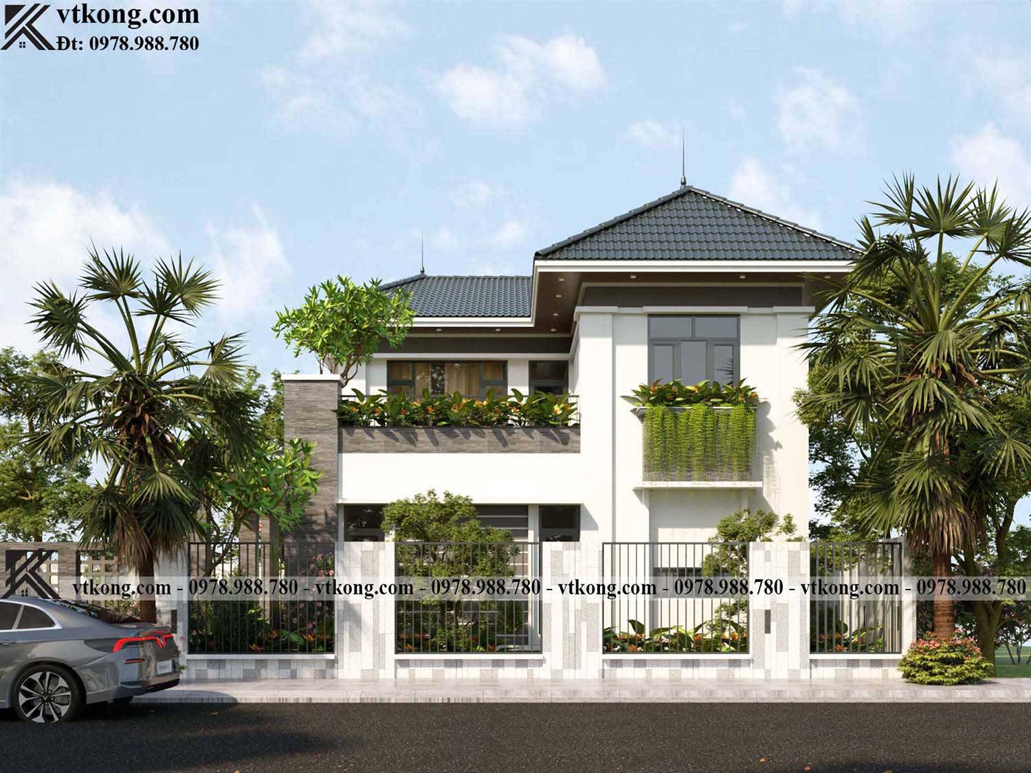 Phoi Canh Mat Ben Biet Thu 2 Tang Mai Nhat 13X11M Bt2T116
