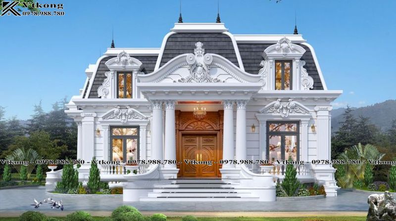Top 50 Mẫu Biệt Thự 1 Tầng Kiểu Pháp Được Yêu Thích Nhất 3 Mặt Tiền Biệt Thự 1 Tầng Mái Mansard