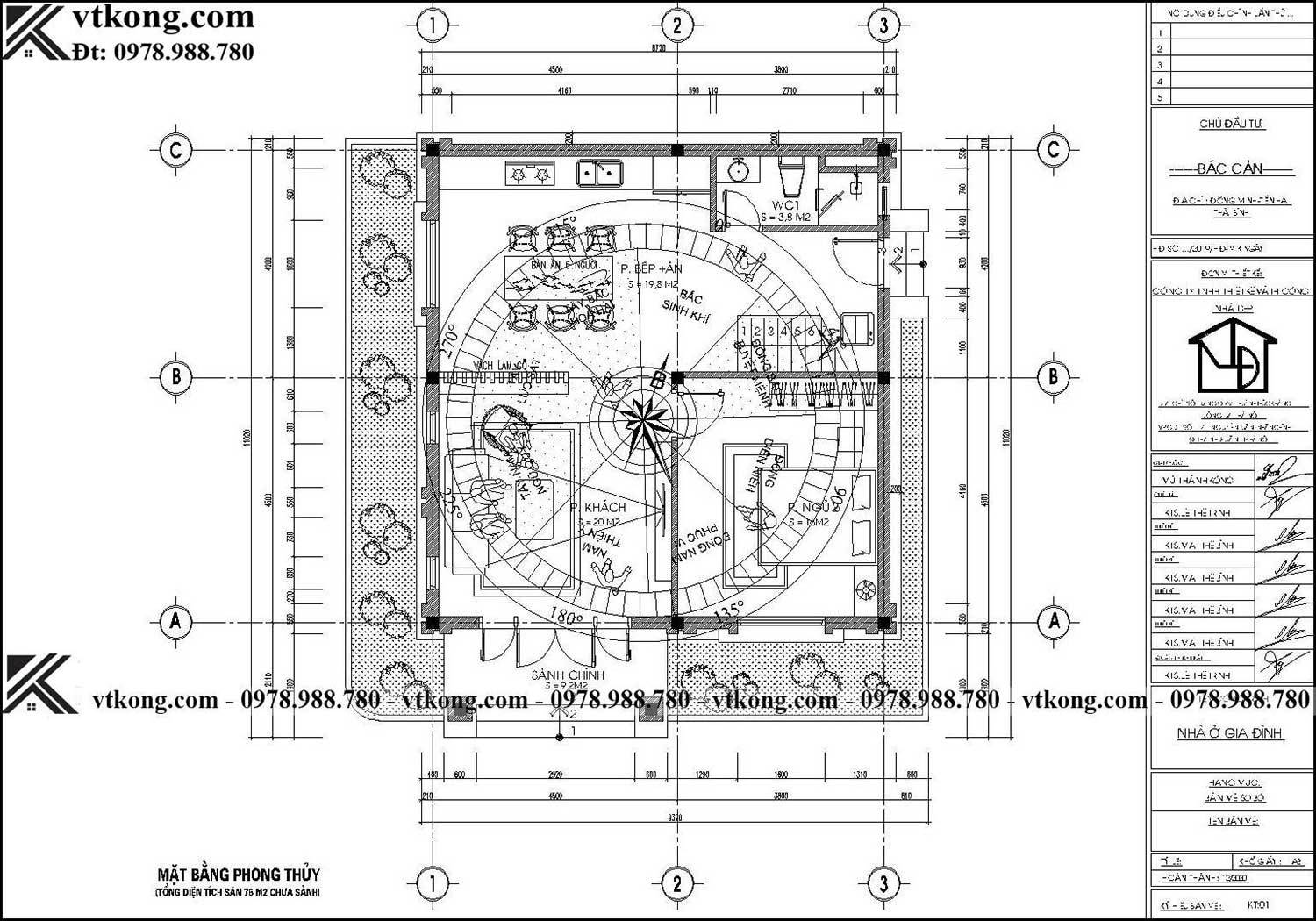 Mat Bang Phong Thuy Biet Thu 2 Tang Mai Nhat 8X11M Bt2T110