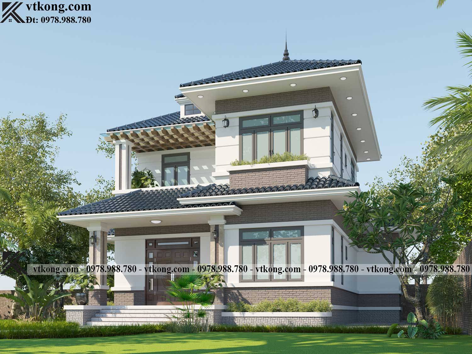 Phoi Canh Biet Thu 2 Tang Mai Nhat 9X13M Bt2T118