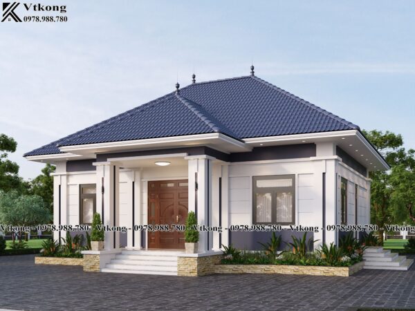 Mau Biet Thu Mai Nhat Tai Thanh Oai Biet Thu 1 Tang 4 Phong Ngu 12X12M Bt1T117