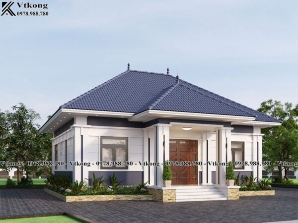 Thiet Ke Mau Biet Thu 1 Tang 4 Phong Ngu 12X12M Bt1T117