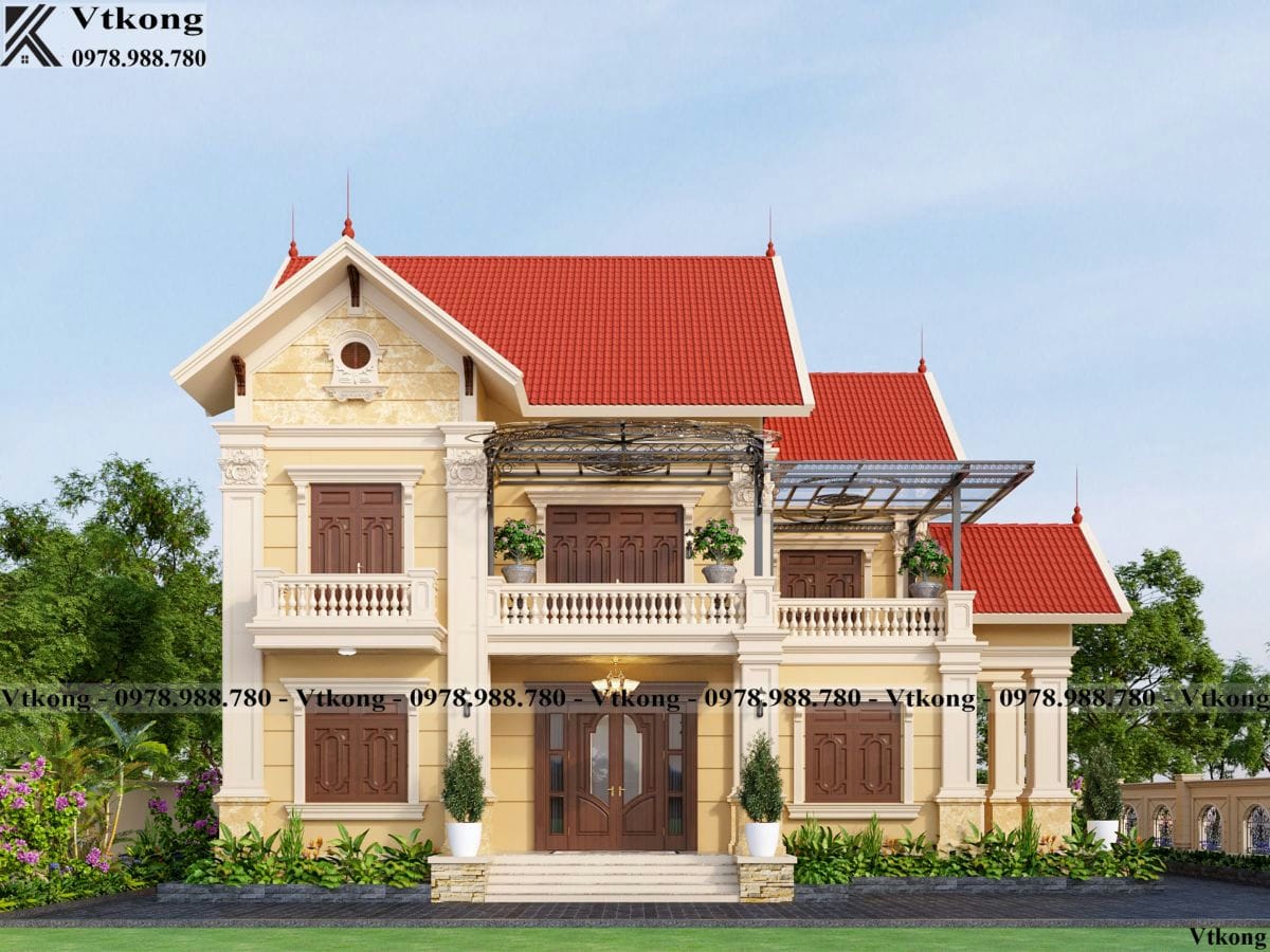 Bản Vẽ Thiết Kế Biệt Thự 2 Tầng Tân Cổ Điển Đẹp