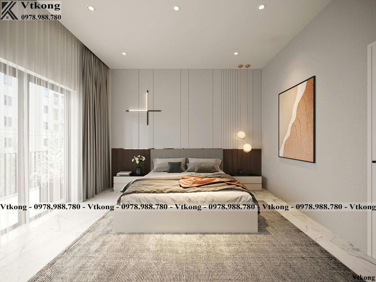 Nội Thất Phòng Ngủ Nhà Phố Sáng Và Thoáng Nhờ Hạng Mục Ban Công Rộng Rãi Mẫu Nội Thất Nhà Phố 3 Tầng Hiện Đại Phòng Ngủ Tầng 3