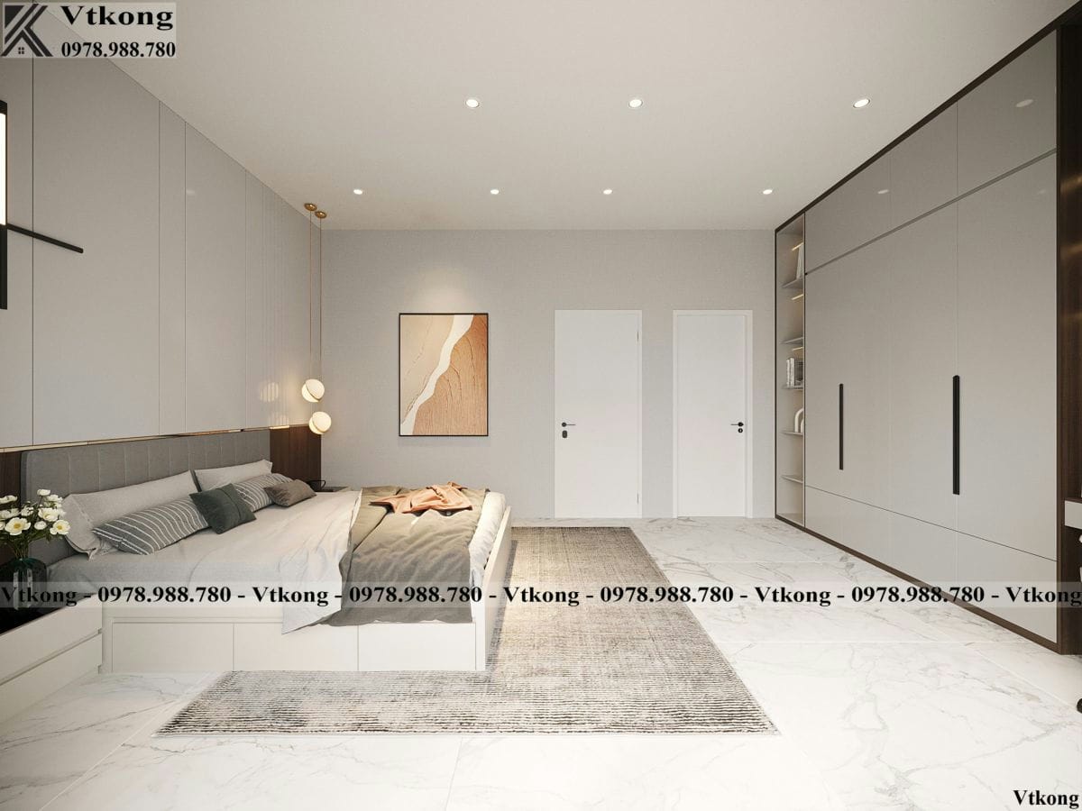 Không Gian Phòng Ngủ Tầng 3 Của Nhà Phố 3 Tầng Thông Thoáng Nội Thất Nhà Phố 3 Tầng Hiện Đại Phòng Ngủ Tầng 3