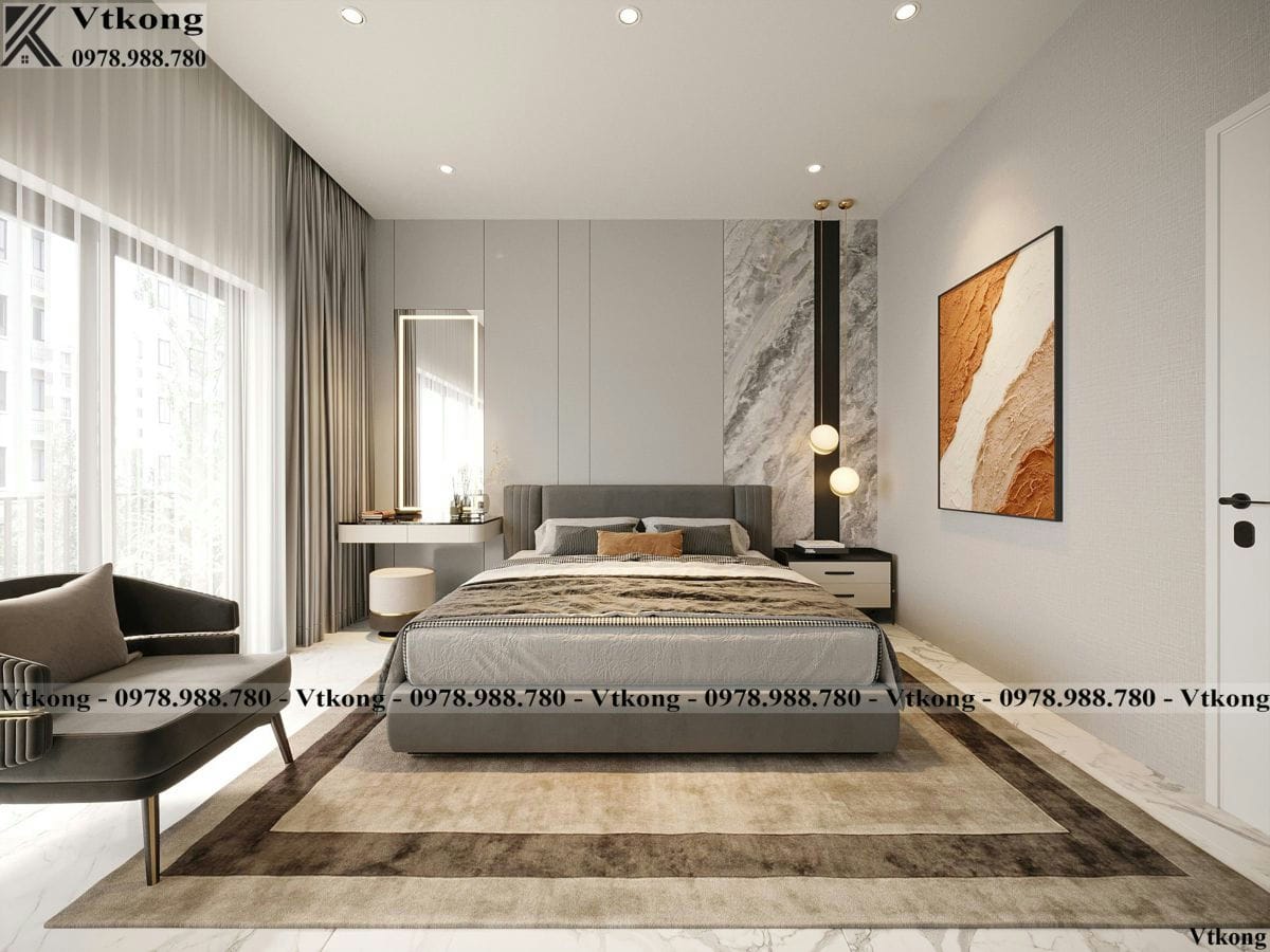 Phòng Ngủ Tầng 2 Nhà Phố 3 Tầng Hiện Đại Phòng Ngủ Tầng 2 Mẫu Nội Thất Nhà Phố 3 Tầng Hiện Đại