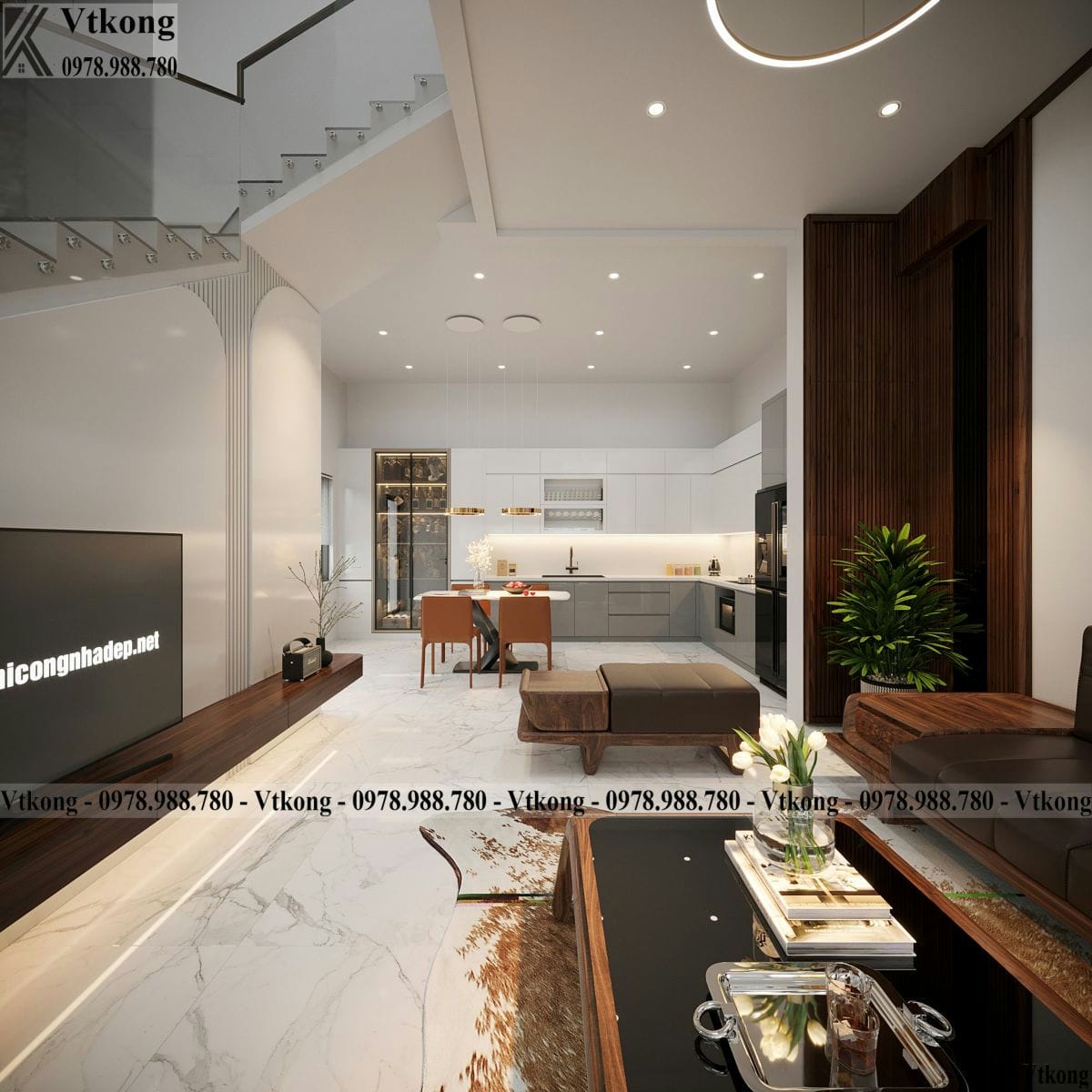 3D Nội Thất Phòng Khách Nhà Phố Đẹp Hiện Đại Thiết Kế Phòng Khách Nội Thất Nhà Phố 3 Tầng Hiện Đại