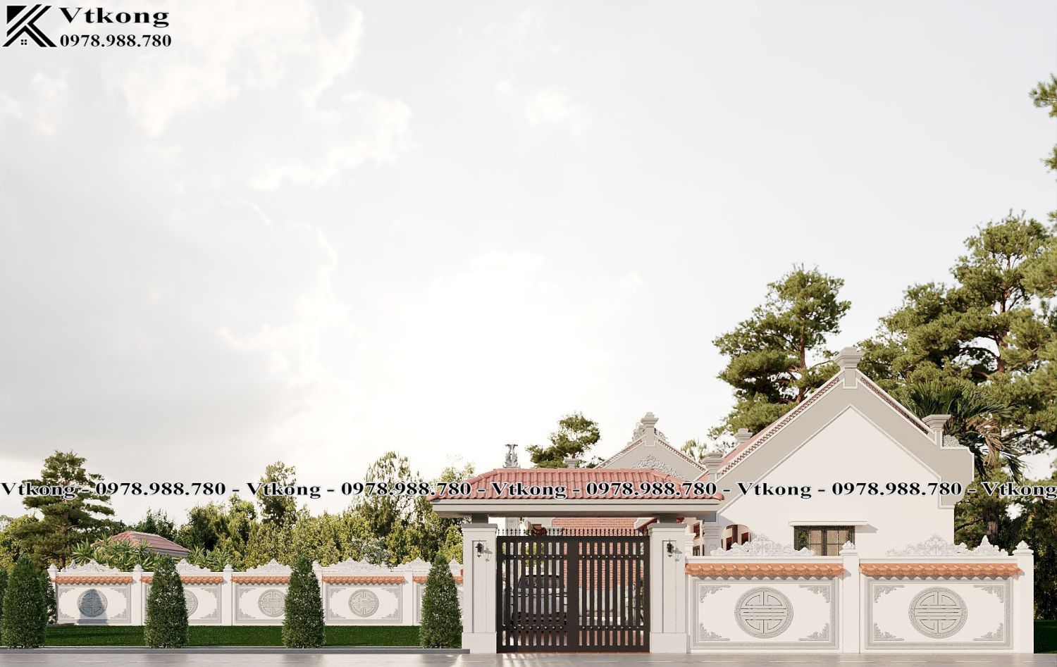 Cổng Nhà Ở Trong Mẫu Nhà Thờ Họ 3 Gian 2 Mái 8X8M Tại Bắc Giang Cong-Nha-Tho-Ho-3-Gian-2-Mai-8X8M-Nth28