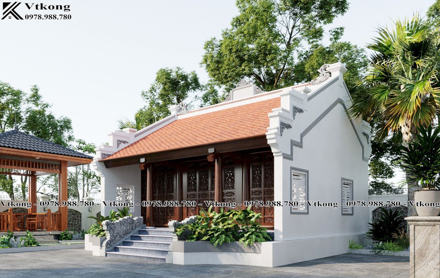 Hệ Cửa Sổ Được Bố Trí Giúp Không Gian Nhà Thờ Không Bị Bí Bách Mat-Ben-Nha-Tho-3-Gian-2-Mai-7X7M-Nth31