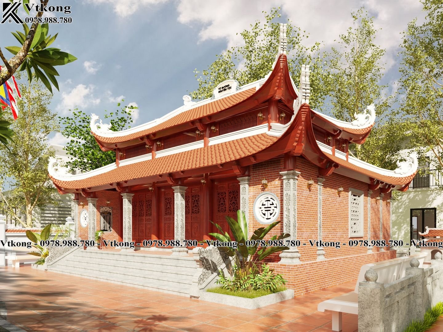 Mặt Bên Nhà Thờ Họ 8 Mái Với Hệ Thống Cửa Chính, Cửa Sổ Thoáng Đãng, Rộng Rãi Mat-Ben-Nha-Tho-Ho-8-Mai