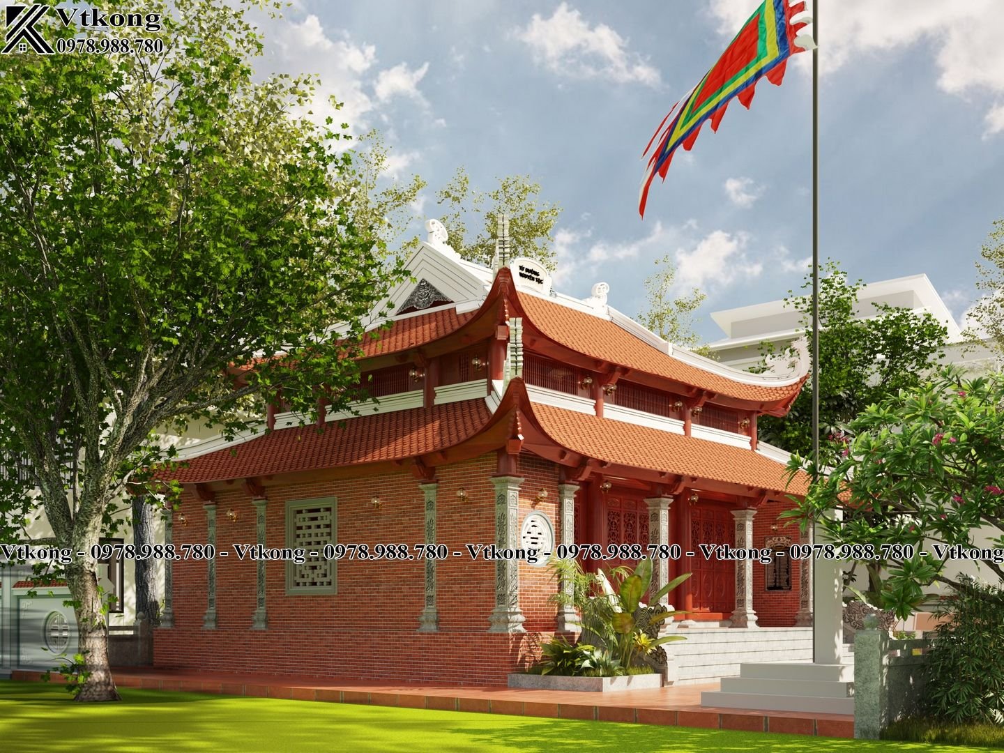 Bậc Thềm Tam Cấp Vừa Đáp Ứng Công Năng Sử Dụng, Vừa Đảm Bảo Yếu Tố Phong Thuỷ Mat-Trai-Nha-Tho-Ho-8-Mai