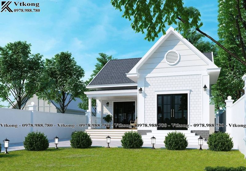 Ngoại Thất Biệt Thự 1 Tầng Chữ L 2 Phòng Ngủ