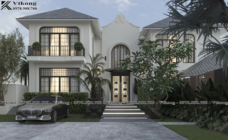 Mặt Tiền Biệt Thự 2 Tầng Indochine