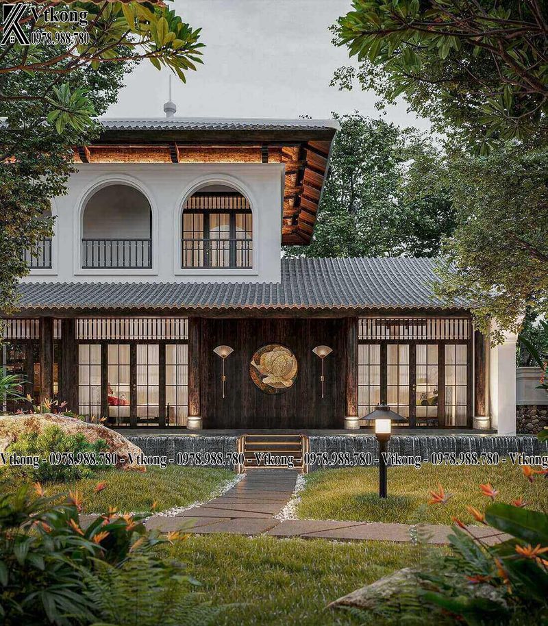Mẫu Biệt Thự Phong Cách Indochine Có Sân Vườn