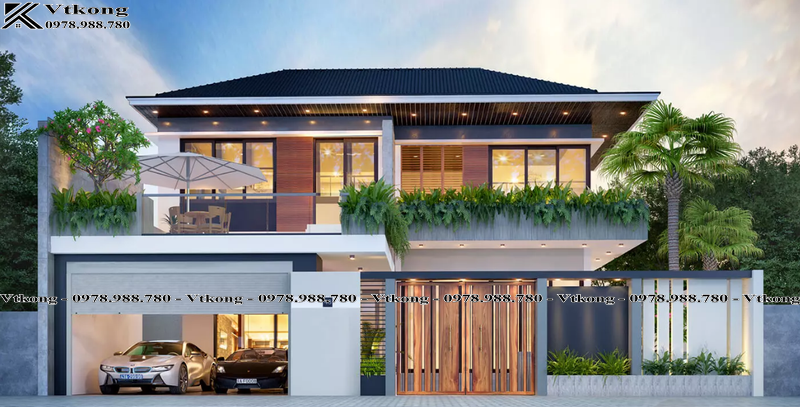 60+ Mẫu Cổng Biệt Thự Đẹp, Sang Trọng Nhất Hiện Nay 10 Phối Cảnh 3D Mẫu Cổng Biệt Thự Làm Bằng Gỗ