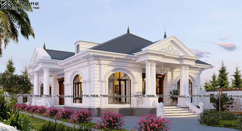 30+ Mẫu Biệt Thự 1 Tầng 2 Mặt Tiền Tiện Nghi, Thoáng Đãng Dành Cho Mọi Nhà 2 Ngoại Thất Biệt Thự 1 Tầng Đẹp Có 2 Mặt Tiền Tân Cổ Điển