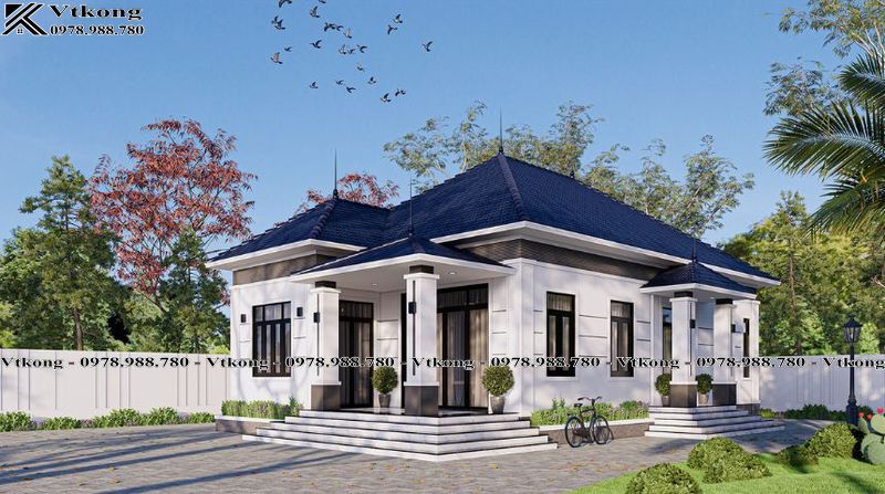 30+ Mẫu Biệt Thự 1 Tầng 2 Mặt Tiền Tiện Nghi, Thoáng Đãng Dành Cho Mọi Nhà 4 Hình Ảnh 3D Ngoại Thất Biệt Thự 1 Tầng Mái Nhật Đẹp 2 Mặt Tiền