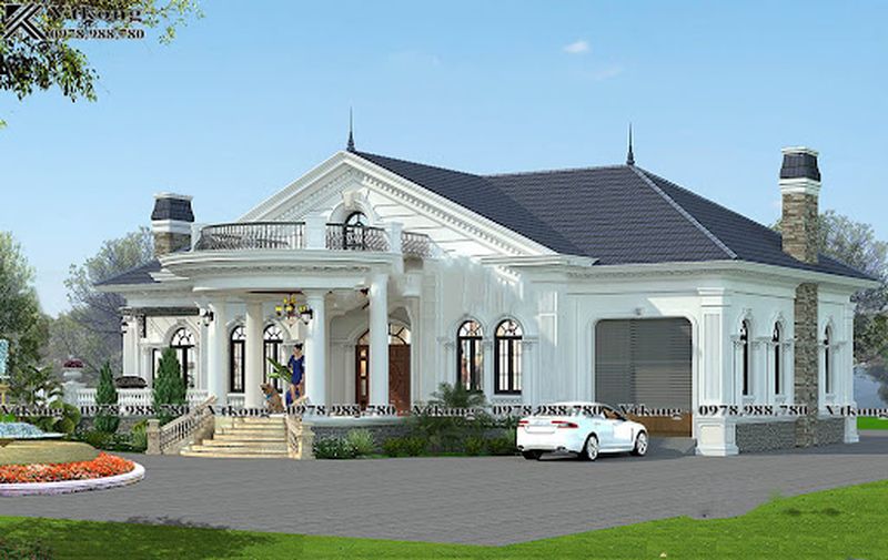 86+ Mẫu Thiết Kế Biệt Thự 1 Tầng Kiểu Châu Âu Đẳng Cấp, Thời Thượng 4 Mẫu Biệt Thự Đẹp 1 Tầng Phong Cách Châu Âu