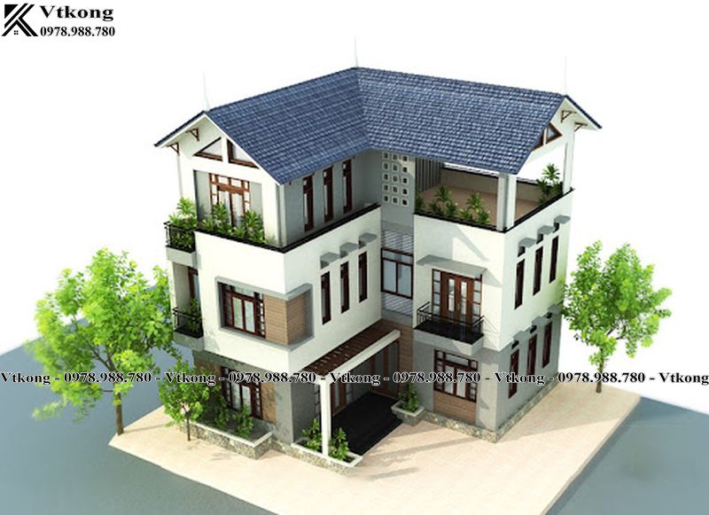 50+ Mẫu Biệt Thự Chữ L 3 Tầng Đẹp Ấn Tượng Nhất Năm 2024 6 Toàn Cảnh 3D Ngoại Thất Biệt Thự 3 Tầng Chữ L Đẹp