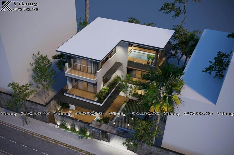 50+ Mẫu Biệt Thự Chữ L 3 Tầng Đẹp Ấn Tượng Nhất Năm 2024 3 Tổng Quan Biệt Thự 3 Tầng Đẹp Chữ L Mái Bằng