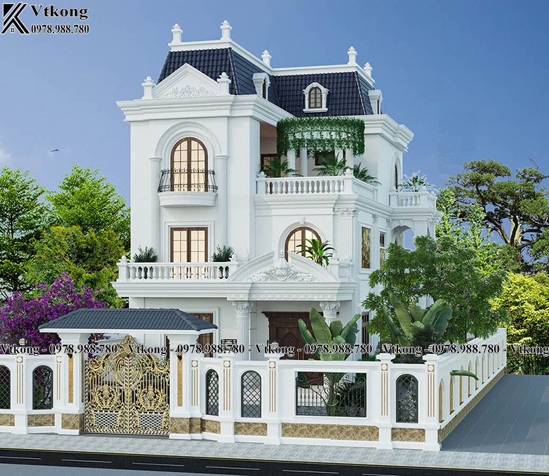 55+ Mẫu Biệt Thự Kiểu Pháp Đẹp Nhất Mọi Thời Đại 11 Toàn Cảnh Biệt Thự Kiểu Pháp Có 5 Phòng Ngủ