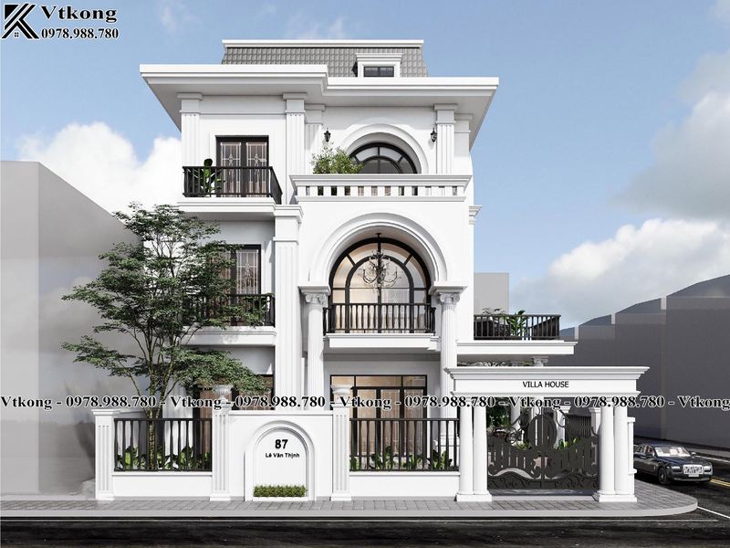 55+ Mẫu Biệt Thự Kiểu Pháp Đẹp Nhất Mọi Thời Đại 2 3D Mặt Tiền Biệt Thự Hiện Đại Kiểu Pháp