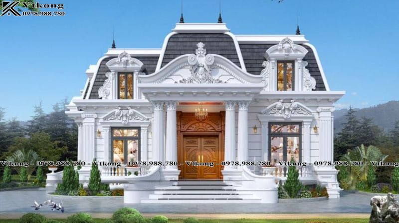 Ngoại Thất Mặt Tiền Biệt Thự 1 Tầng Mái Mansard
