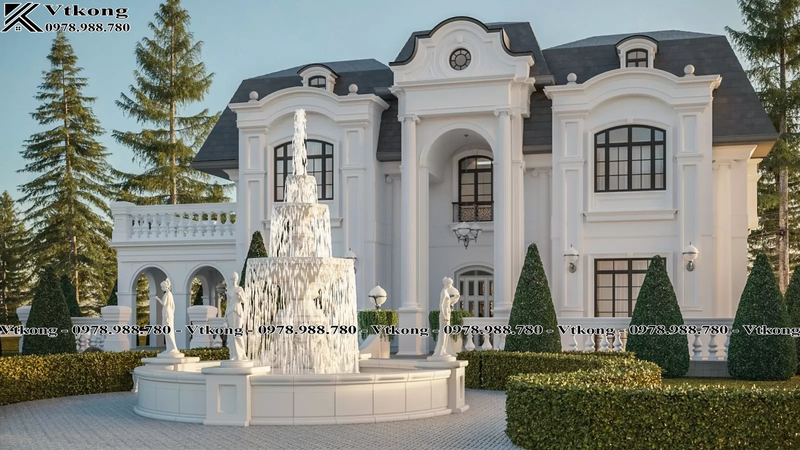 Mẫu Biệt Thự Mái Mansard Kiểu Châu Âu