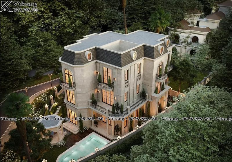 Toàn Cảnh Biệt Thự Mái Mansard Để Nghỉ Dưỡng