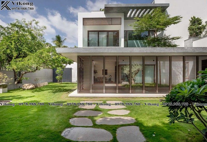 Mẫu Biệt Thự Sân Vườn Mini 2 Tầng