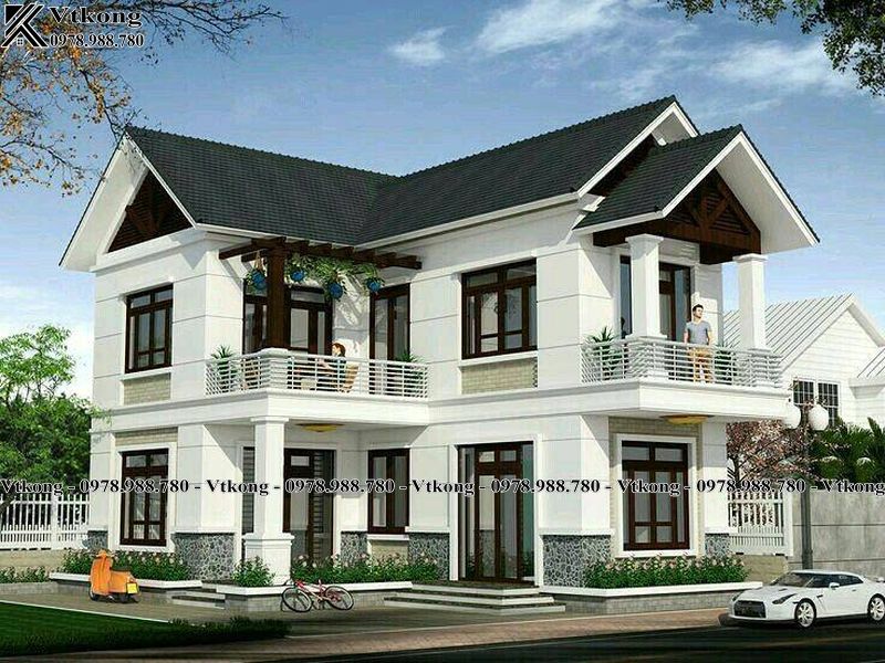 Hình Ảnh Mẫu Biêt Thự Mini 2 Tầng Chữ L