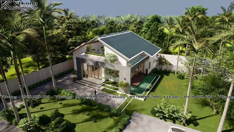 Top 65+ Mẫu Thiết Kế Biệt Thự Nhà Vườn Rộng Thoáng Với Không Gian Xanh Lý Tưởng 9 3D Toàn Cảnh Biệt Thự Nhà Vườn Mini