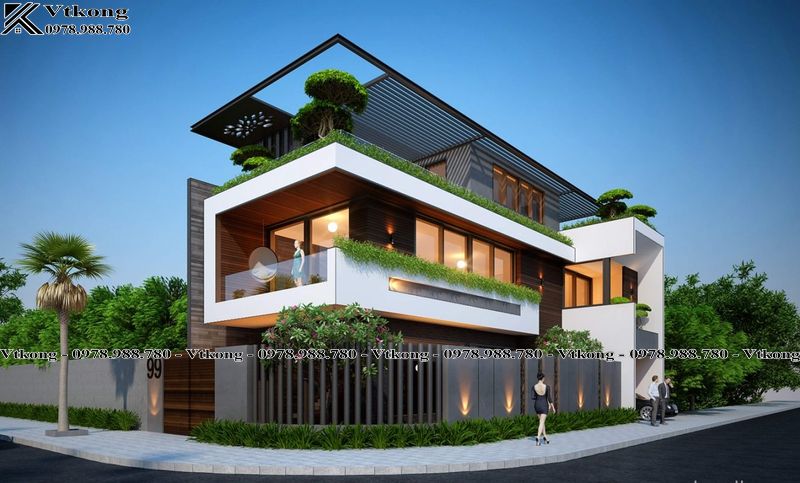 60+ Mẫu Thiết Kế Biệt Thự 3 Tầng 2 Mặt Tiền Rộng Thoáng Đầy Tiện Nghi 9 Biet Thu Vuon 3 Tang 2 Mat Tien