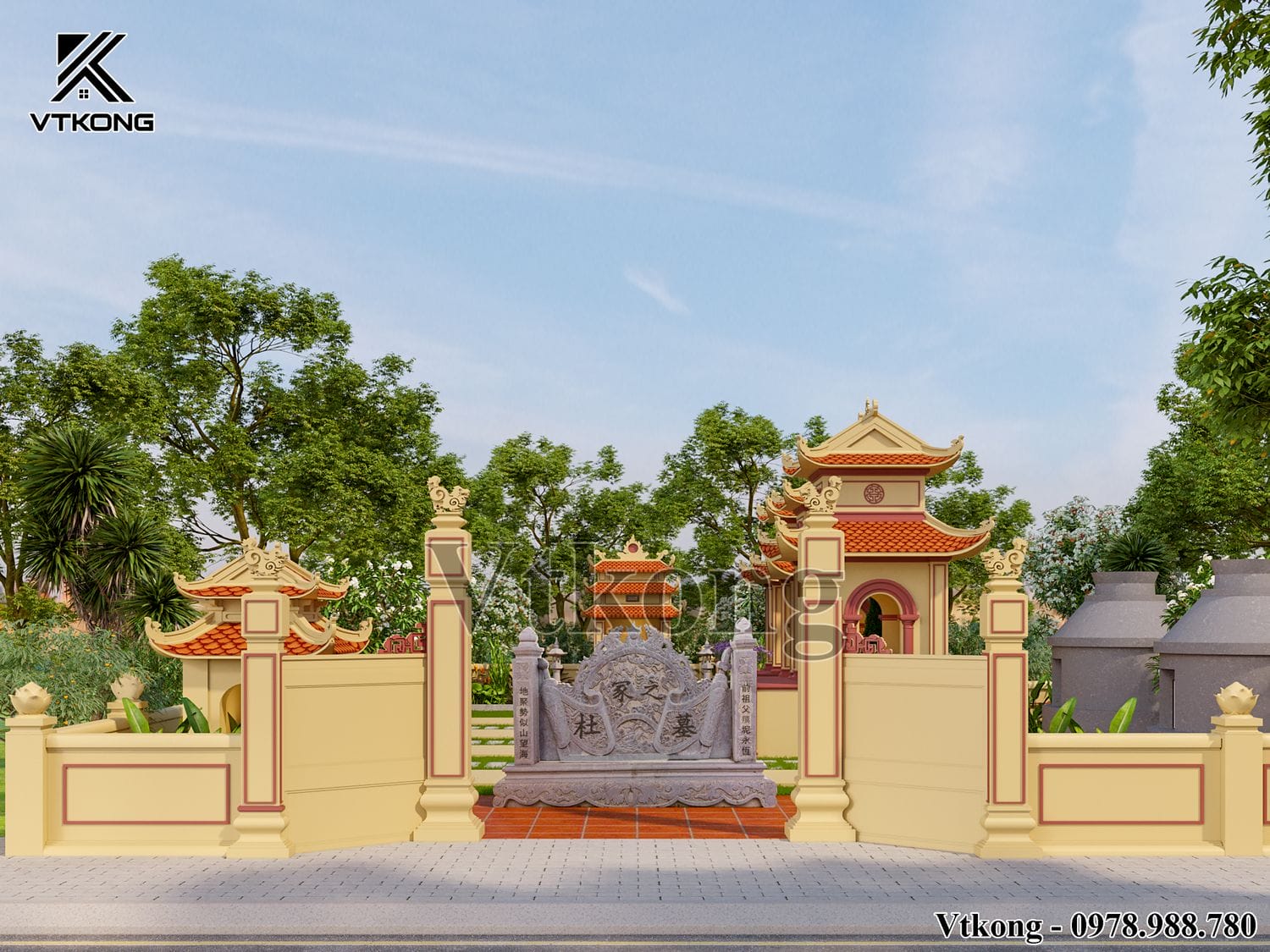 Cổng Ra Vào Khu Lăng Mộ Xây Đẹp Cong Vao Khu Lang Mo Lm2
