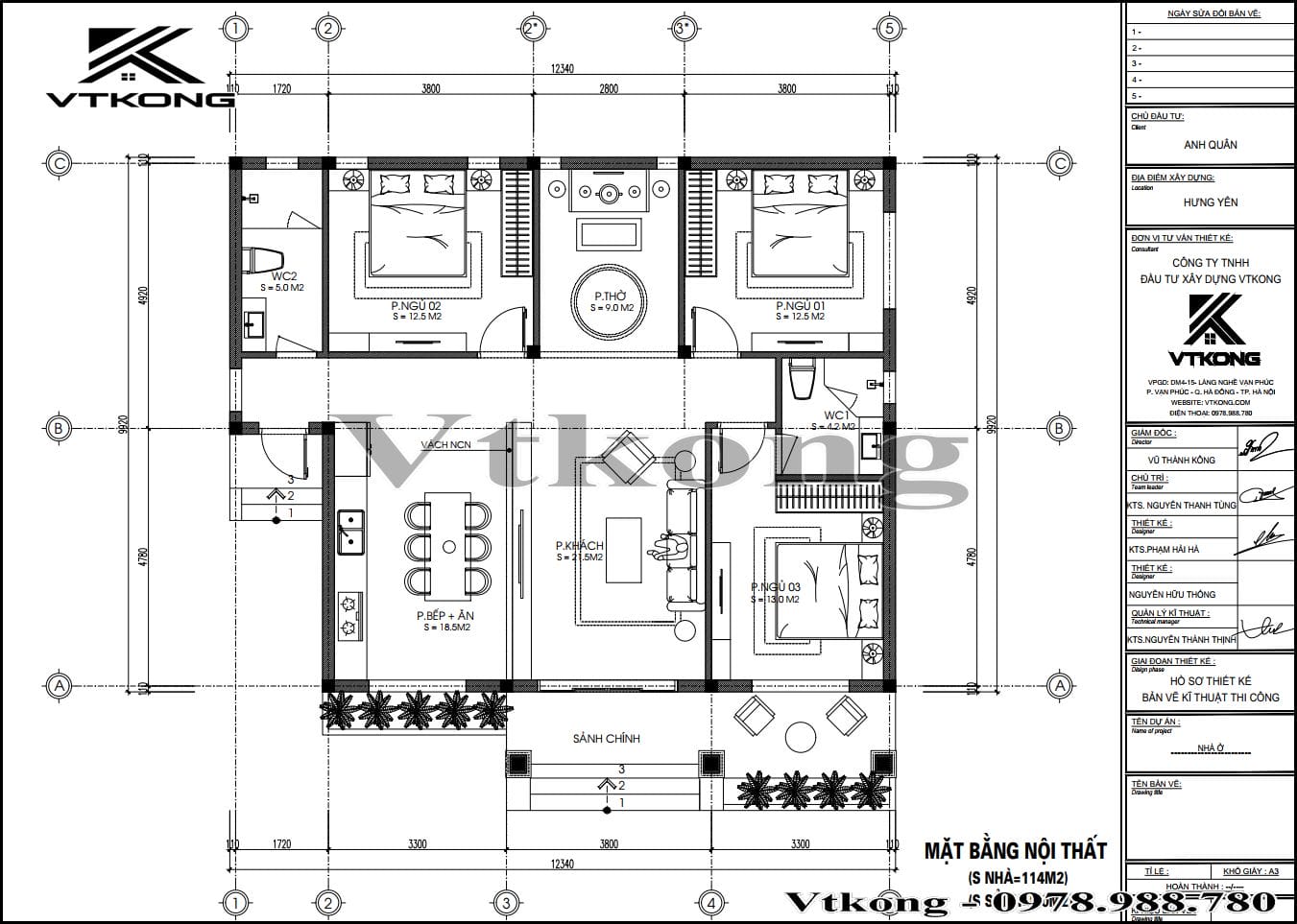 Mat Bang Mau Biet Thu 1 Tang Mai Nhat 12X12M Bt1T126
