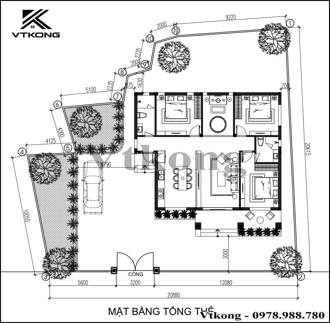 Mat Bang Tong The Mau Biet Thu 1 Tang Mai Nhat 12X12M Bt1T126