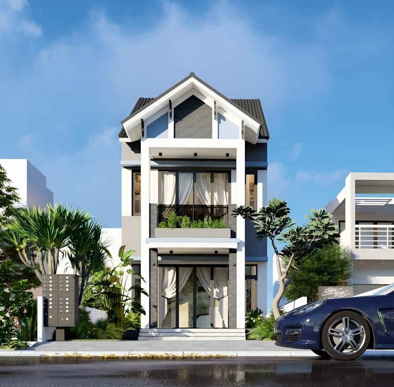 Mẫu Nhà 1 Trệt 1 Lầu Đẹp 5X20M Mái Thái Mẫu Nhà 1 Trệt 1 Lầu Đẹp 5X20M Mái Thái